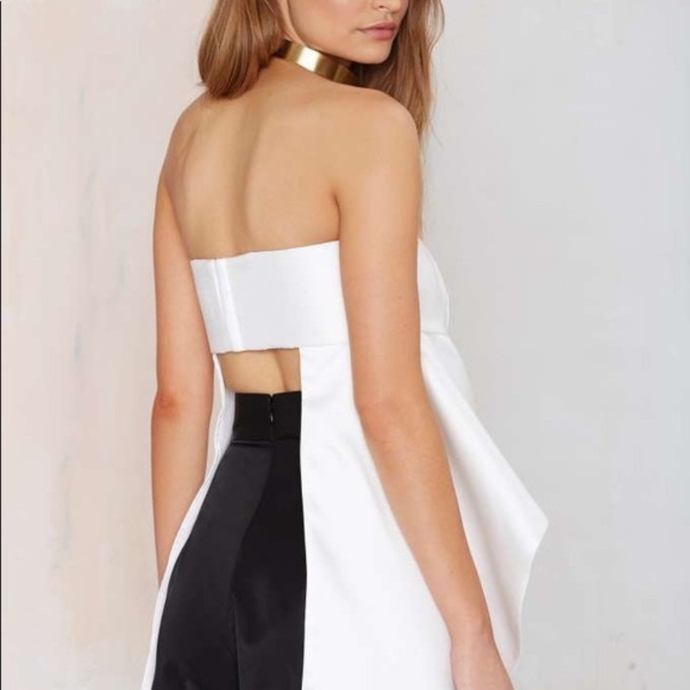 SOLACE LONDON LOLETTA BLACK STRAPLESS TOP